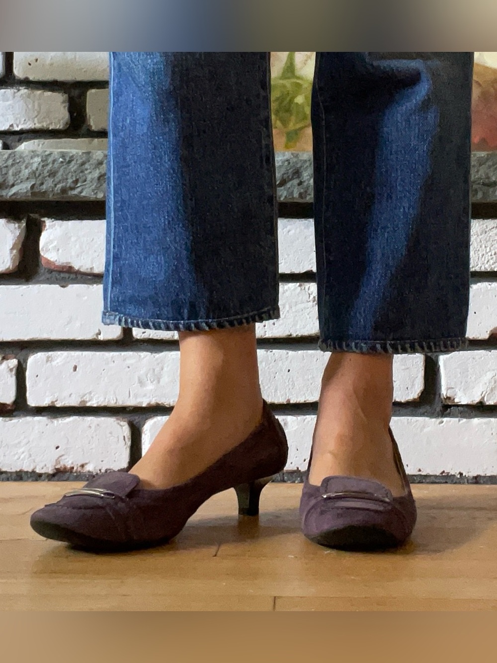 Tod's Plum Suede Low Heel Loafers